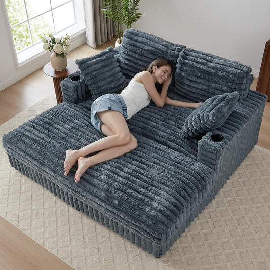 60.43'' Oversized Chaise Lounge Chair Indoor, Grey