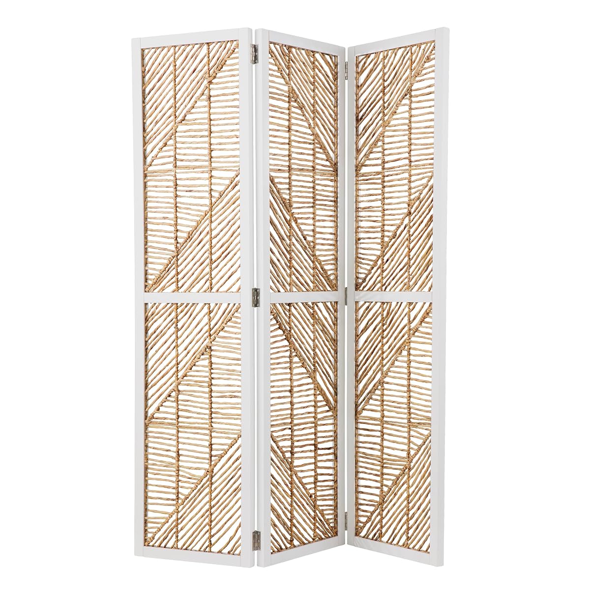 Quilino Woven Room Divider/Screen - Bohemian Design, Natural Rattan - Solid Wood, Fully Assembled - Ideal for Living Room, Home Office (HZ1153466)