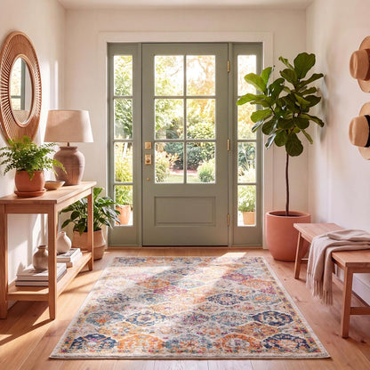 SAFAVIEH Madison Collection Area Rug, 6'7" x 9'2", Cream & Multi