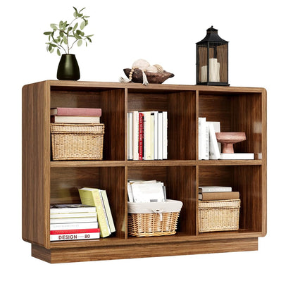 6 Cube Storage Organizer, Wooden Bookcase with Storage, 43 Inch