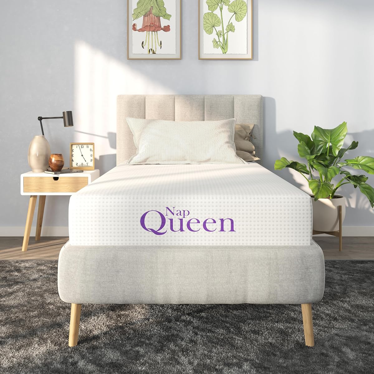 8 Inch Twin-XL Size Mattress, Bamboo Charcoal Memory Foam Mattress, Bed in a Box