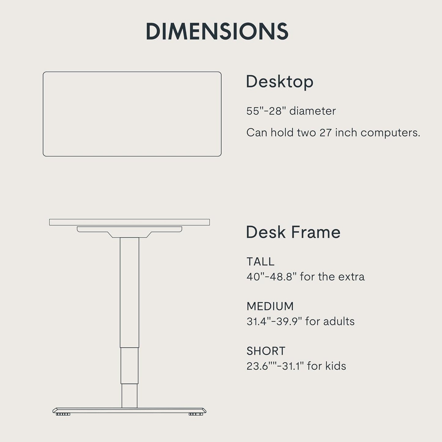 E6 3-Stage Dual Motor Electric Standing Desk 55 X 28 Sit Stand up Desk, Holds 220 Lbs, Adjustable Height W/Memory Presets, One-Piece Black Desktop & Black Frame, Ships in 2 Boxes