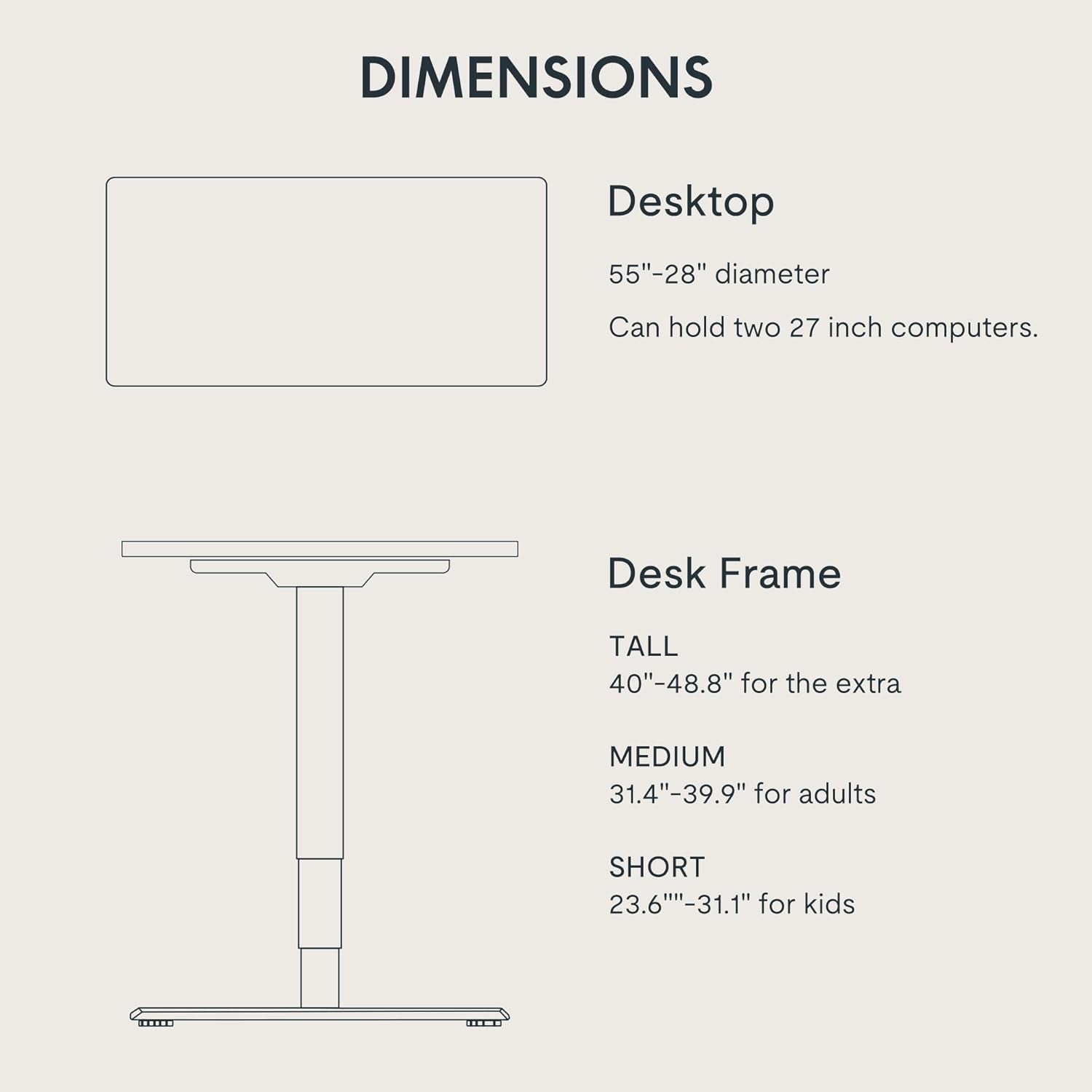 E6 3-Stage Dual Motor Electric Standing Desk 55 X 28 Sit Stand up Desk, Holds 220 Lbs, Adjustable Height W/Memory Presets, One-Piece Black Desktop & Black Frame, Ships in 2 Boxes