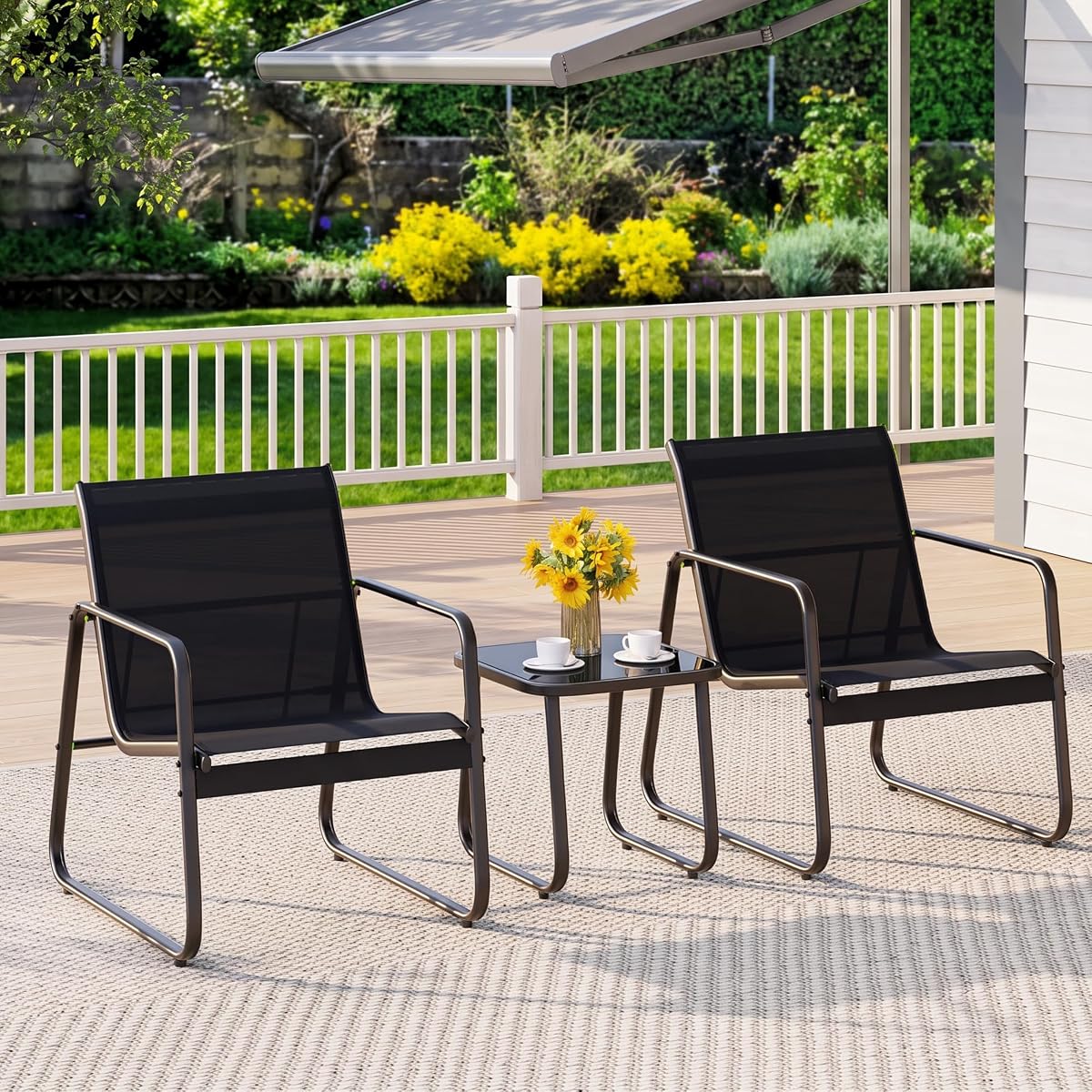 Patio Chair Set of 2, Patio Bistro Set, Outdoor Patio Furniture Set