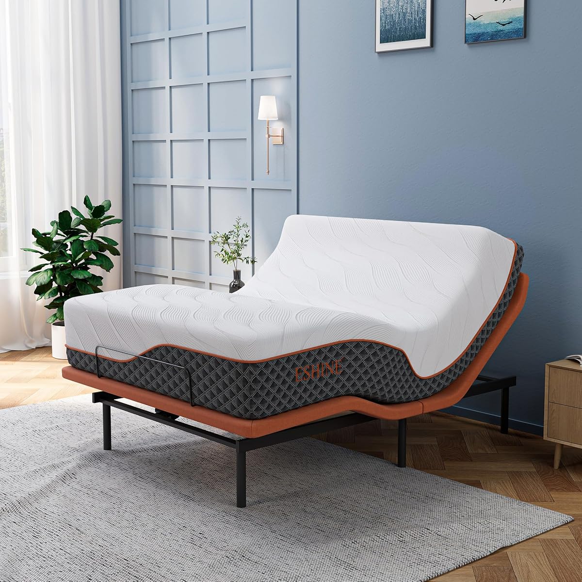 Queen Adjustable Bed Frame 14" Hybrid Matt with Dual USB