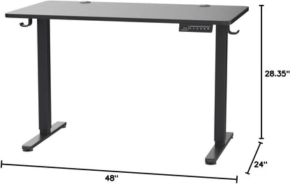 Height Adjustable Electric Standing Desk, 48 X 24 Inches Sit Stand up Desk, Memory Computer Home Office Desk, Black