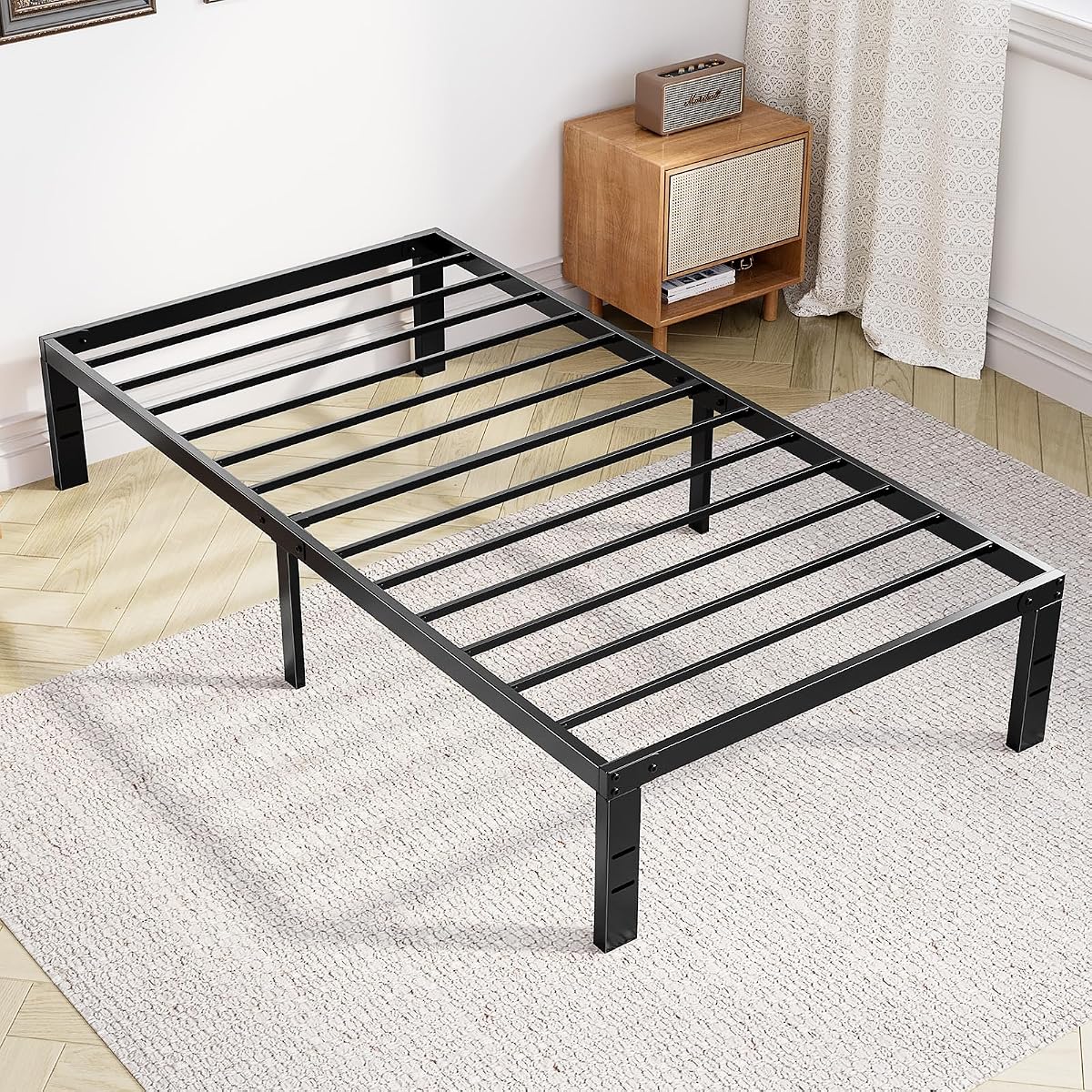 Twin bed frame, platform base, 14 inch height