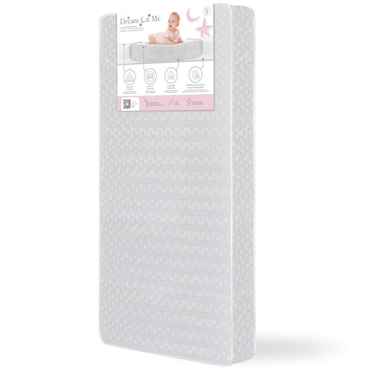Honeycomb Orthopedic Firm Fiber Standard Baby Crib Mattress, Greenguard Gold and JPMA Certified, 5” Fiber Core Optimum Support, Fits Crib and Toddler Bed, Waterproof Vinyl Cover