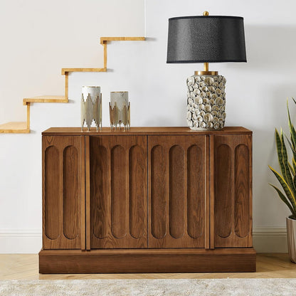 45" Mid-Century Modern Sideboard Buffet Cabinet with Fluted Doors