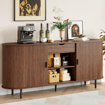 70" Sideboard Buffet Cabinet with Drawer&Adjustable Storage Shelves