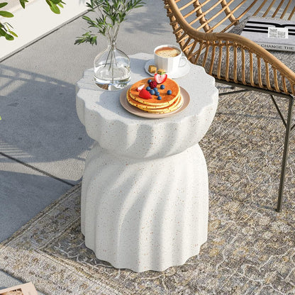 Outdoor Side Table, 19" H Outdoor Accent End Table, Patio Side Tables Coffee Tables, Garden Stool and Plant Stand for Patio, Garden, Living Room, and Backyard