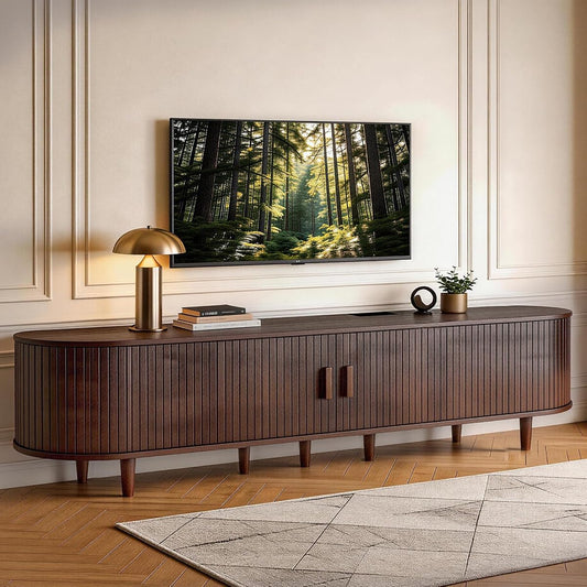 80" TV Stand with Sliding Doors for Living Room