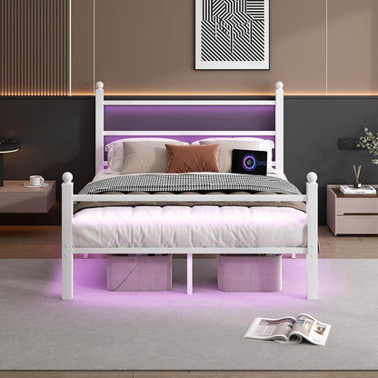Full Size Bed Frame with Headboard and Footboard