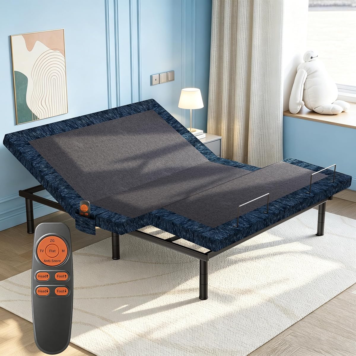 Patent King Adjustable Bed White Wireless Control