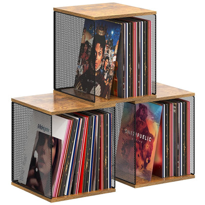 Dmevkic 3 Cube Vinyl Record Storage