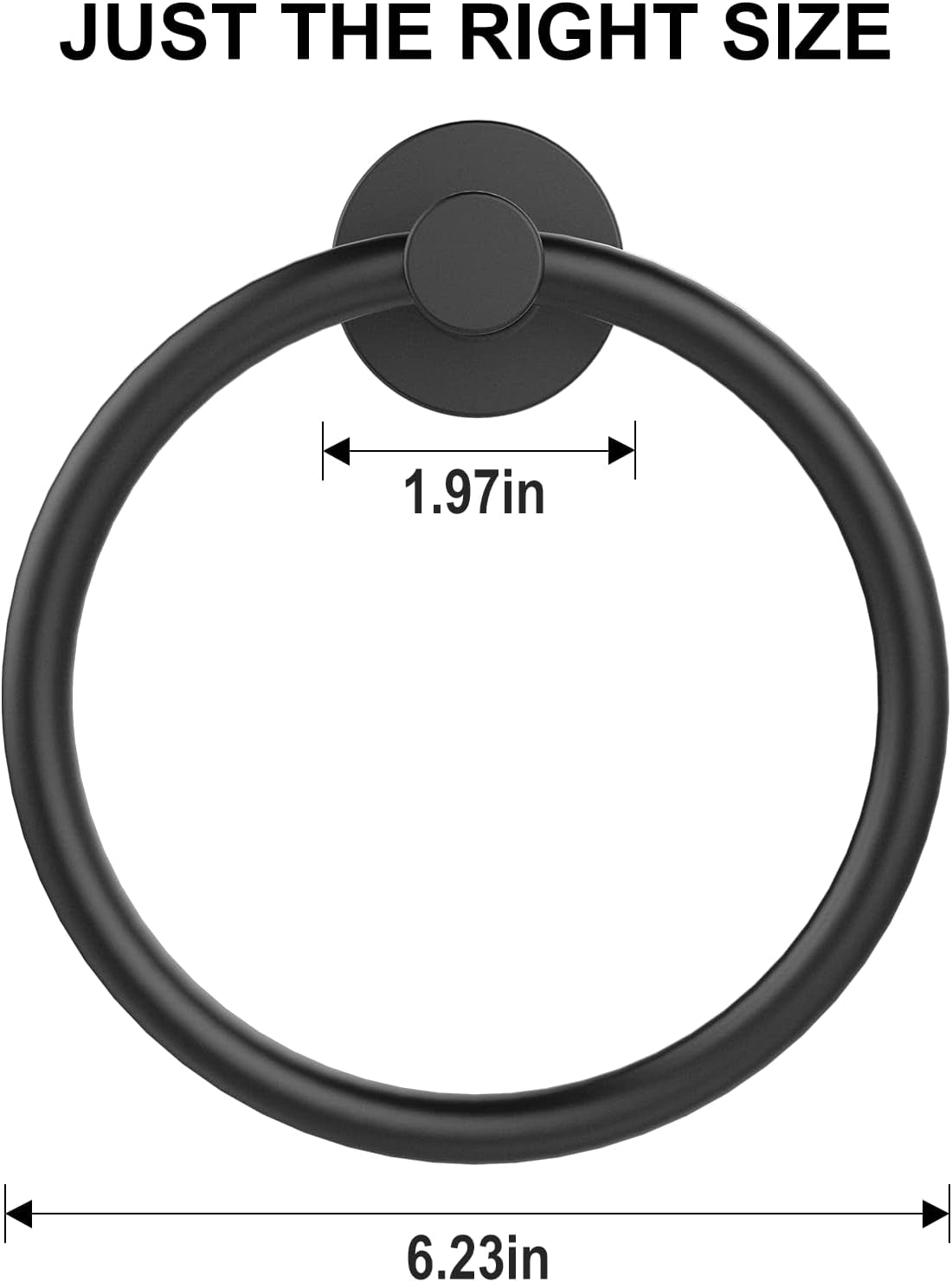Towel Holder for Bathroom Wall Matte Black Towel Ring Stainless Steel Hand Towel Holder Heavy Duty Towel Hanger for Bath, Kitchen