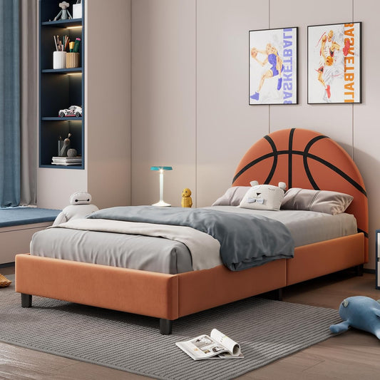Basketball Design Twin Size Bed Frame for Kids, Twin Boys Bed Frame