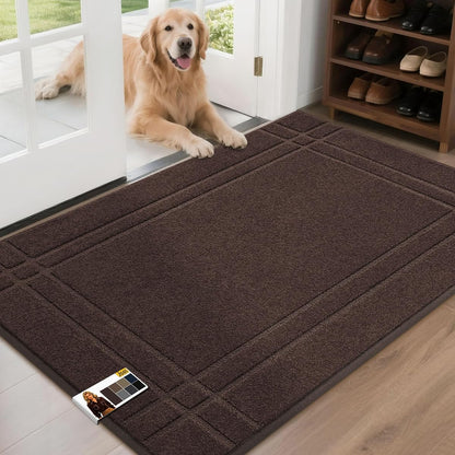 Door Mat for Entrance 32"x48", Dirt Trapper Doormat, Brown