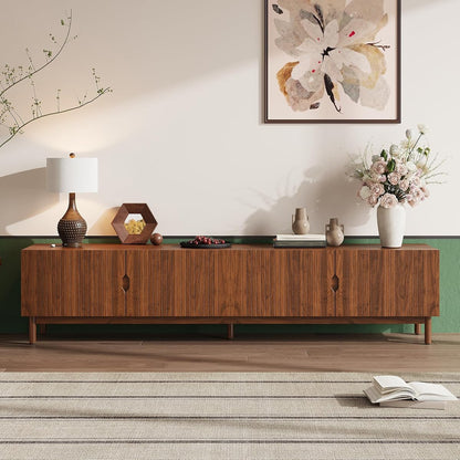 Mid-Century Fluted TV Stand for TVs Up to 90" for Living Room