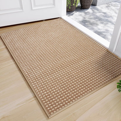 Door Mat Indoor Entrance Front Entry Mats,17''x30'',Brown