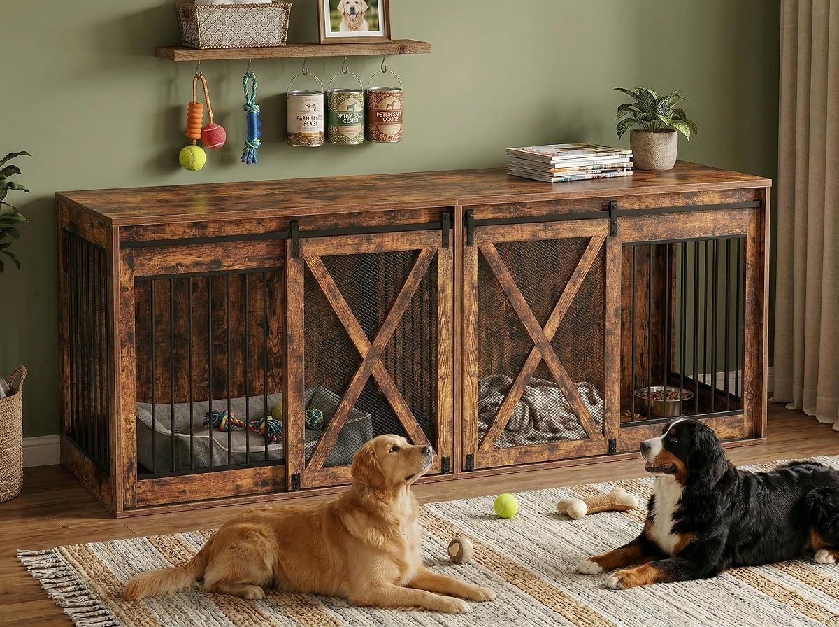 94.5in XXXL Double Dog Crate Furniture