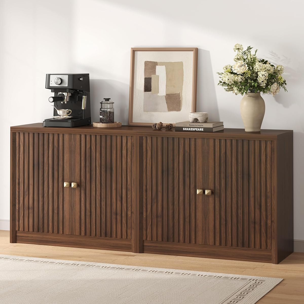 63" Sideboard Buffet Cabinets Set of 2 with Storage