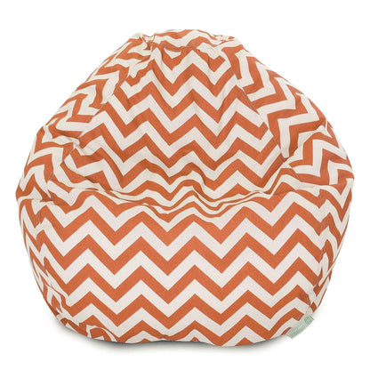 Goods Classic Bean Bag Chair - Chevron Giant Classic Bean Bags for Small Adults and Kids (28 x 28 x 22 Inches) (Burnt Orange