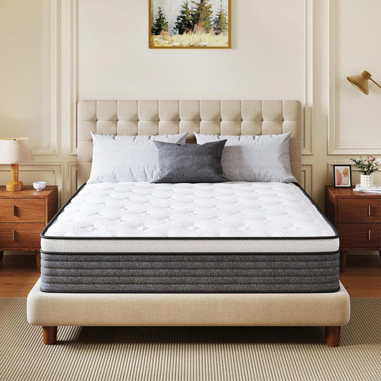 CH CHARME HOUSE Queen Mattress 10 Inch Hybrid Mattresses in a Box
