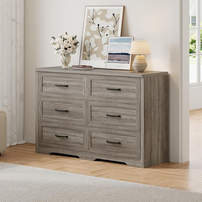Farmhouse 6 Drawer Dresser for Bedroom
