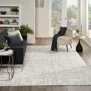 Home Modern Shag Ivory Grey 7'10" x 9'10" Area Rug, Easy Clean, Non Shedding, view 2