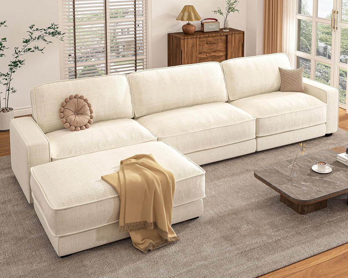 120" Oversized Modular Sectional Sofa, L Shaped Couch Set with 2 Pillows