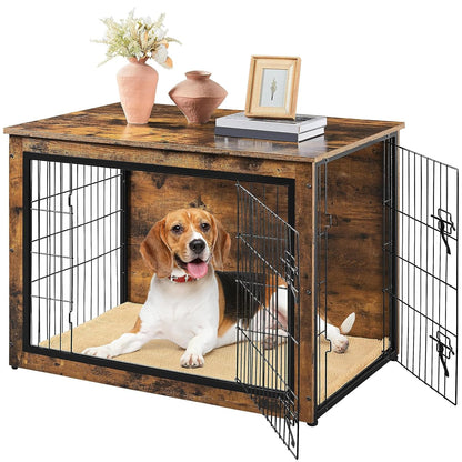 Yaheetech 40in Wooden Dog Crate Furniture w/Cushion for Medium/Large Dogs