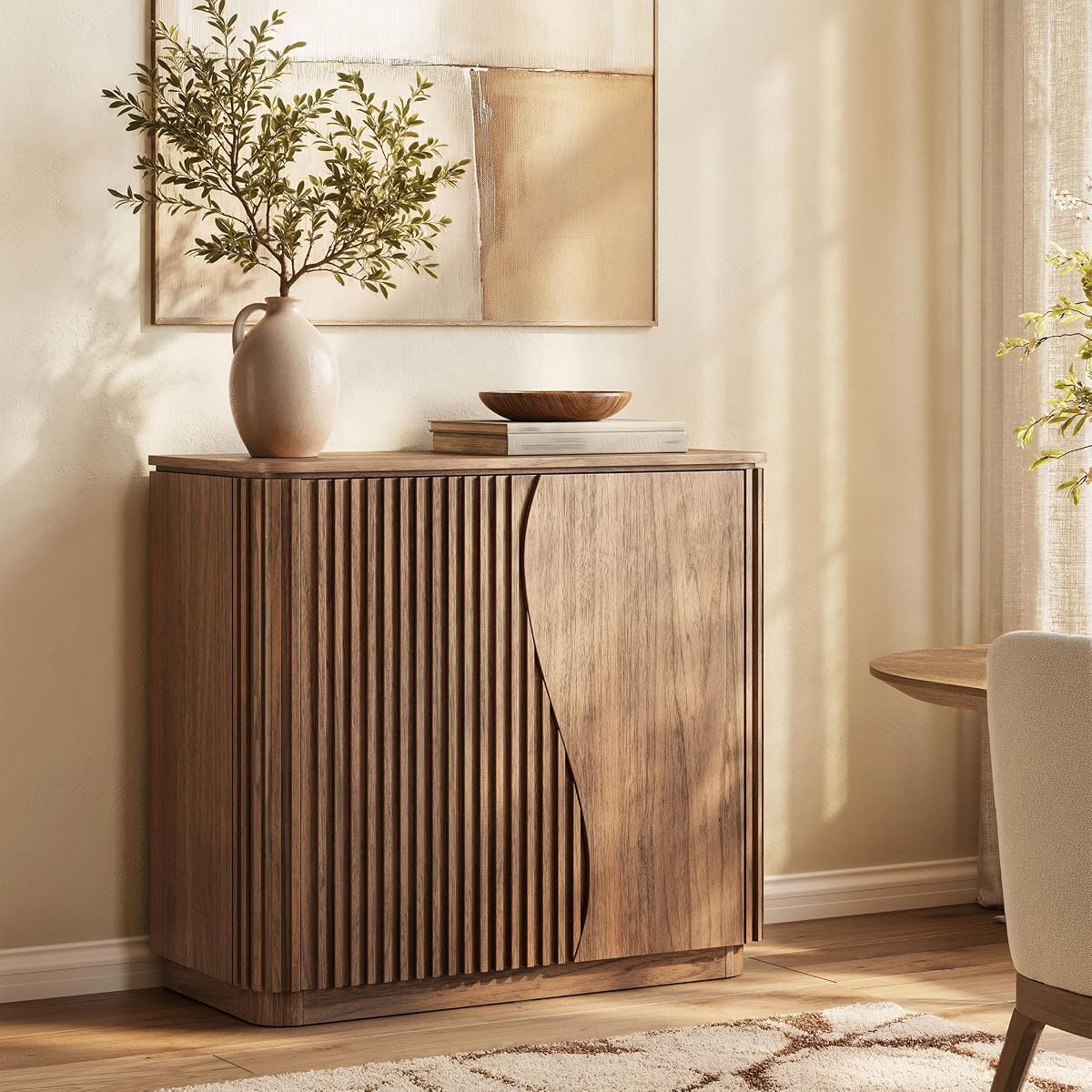 Simms 35" Sideboard Buffet Cabinet - Brown Walnut