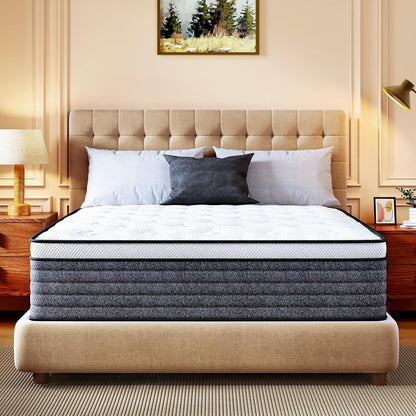 Queen Mattress, 12 Inch Queen Size Hybrid Mattresses in a Box
