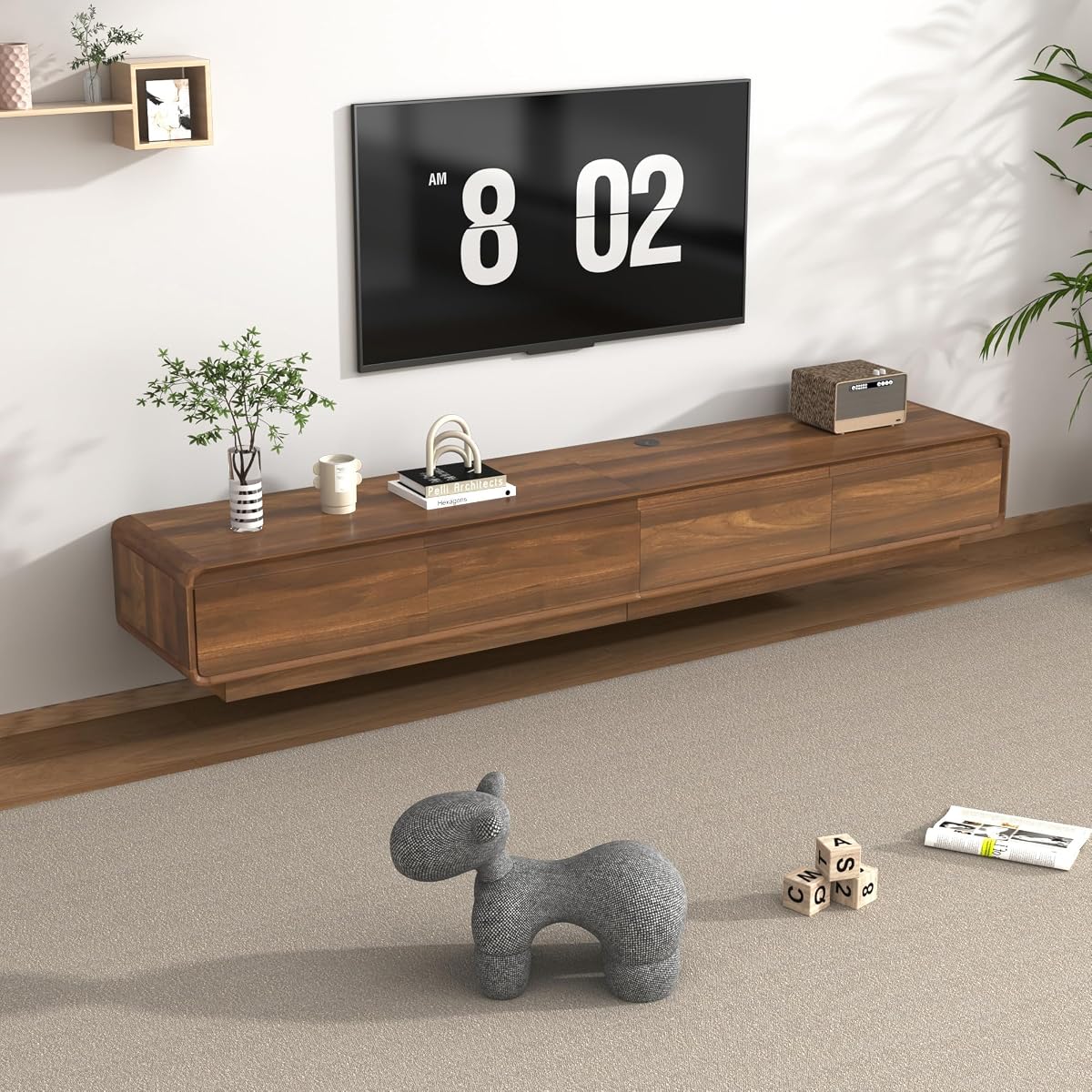 78.7" Minimalist Floating TV Stand for TVs up to 85 Inches