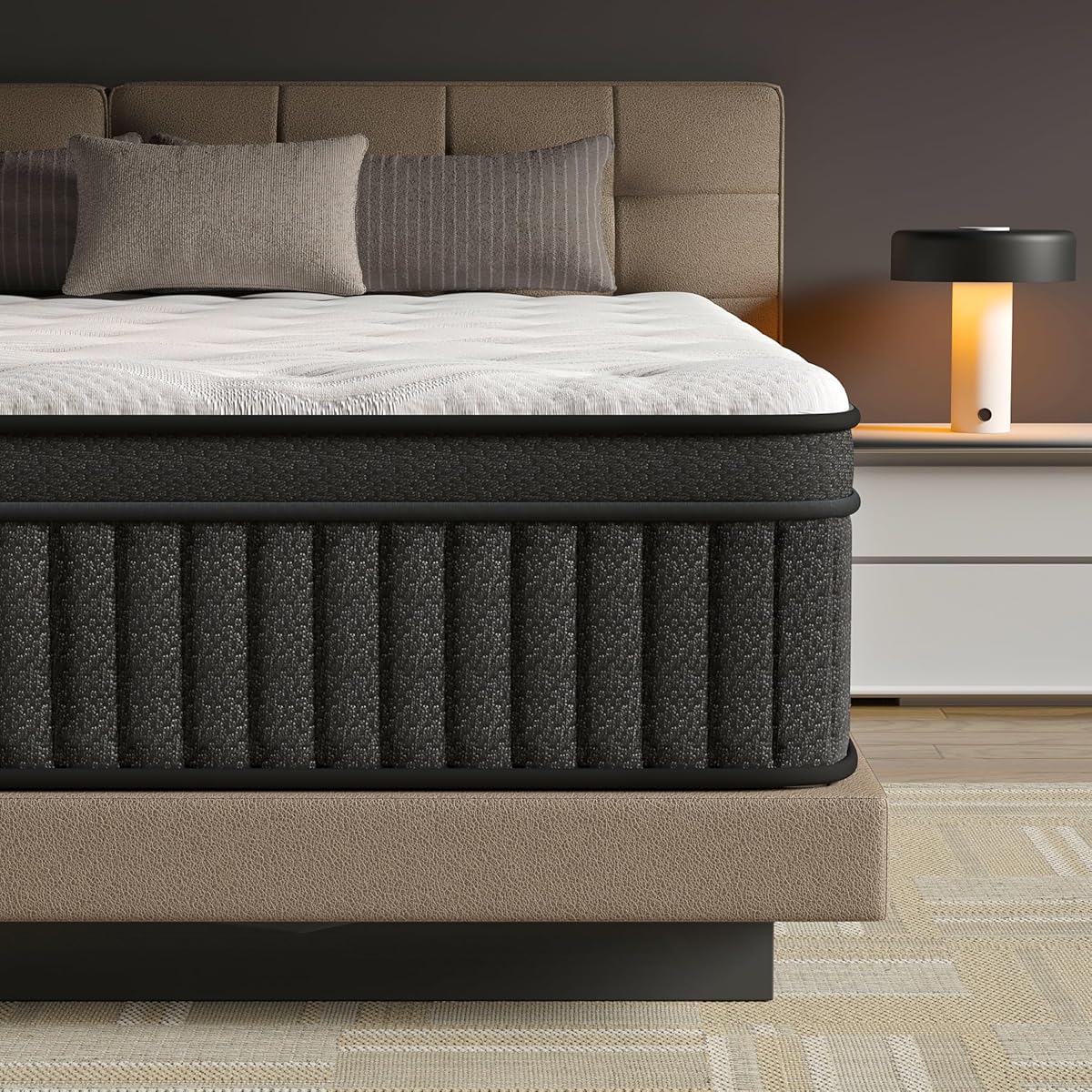 Queen Mattress, 12 Inch Queen Hybrid Mattress in a Box, Upgrade Individually Pocket Springs, Medium Firm, Pressure Relief, Breathable Comfort and Durable