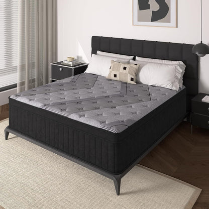 Queen Size Mattress, 12 Inch Hybrid Mattress in a Box, Medium Firm