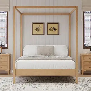 Queen Size Canopy Bed with Four Posters, view 2