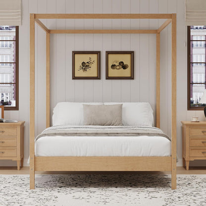 Queen Size Canopy Bed with Four Posters