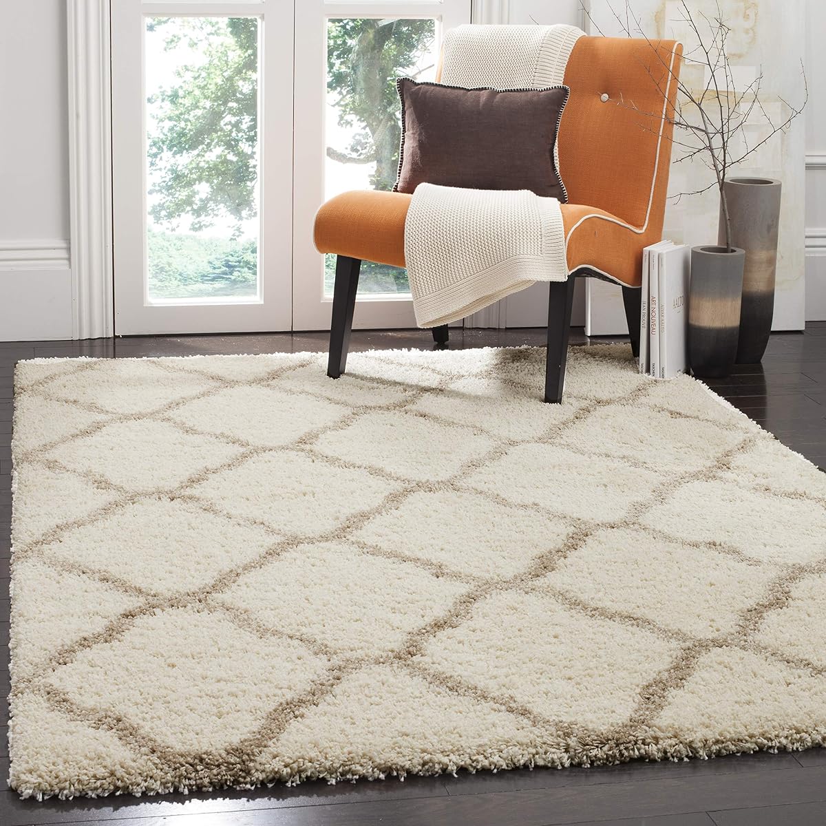 SAFAVIEH Hudson Shag Rug 4x6, Plush Ivory & Beige SGH283D
