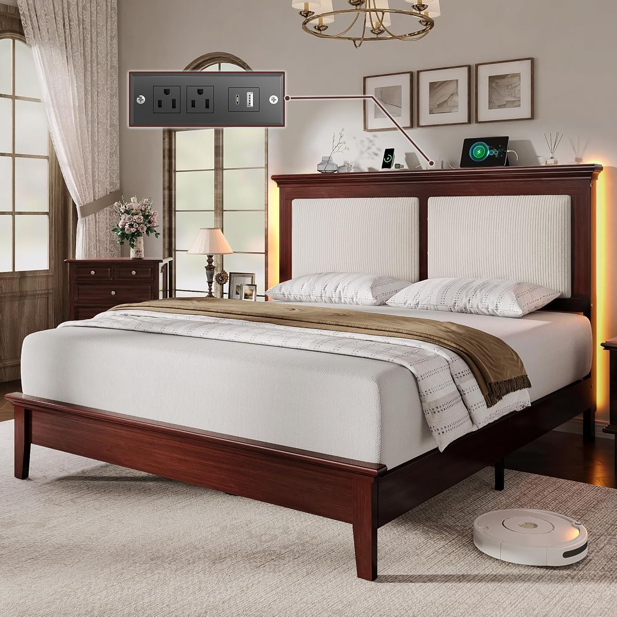 Queen Bed Frame with Headboard