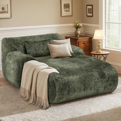 66 Inches Oversized Chaise Lounge Indoor with Lumbar Pillow
