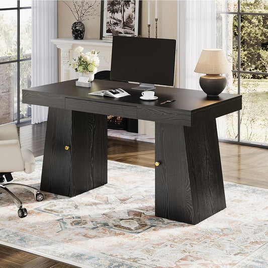 Executive Desk with Drawers, 55'' Home Office Desk