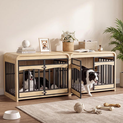 78.8" Dog Crate Furniture, Double Dog Cage for Small & Medium Dog