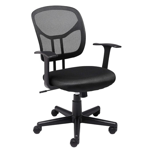 Breathable Mesh Mid-Back Office Desk Chair with Armrests, Lumbar Support