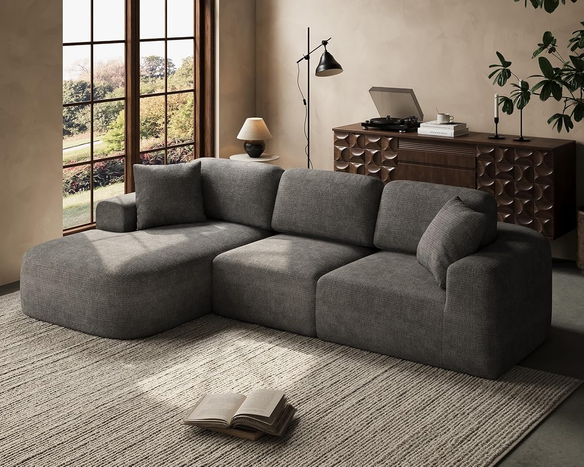 107'' Modular Sectional Sofa Couch with Chaise, No Assembly Required
