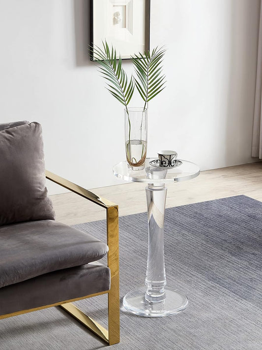 Clear Acrylic End Table,Drink Table,for Office, Living Room and Bedroom, 15x15 inch，25.2 inch High