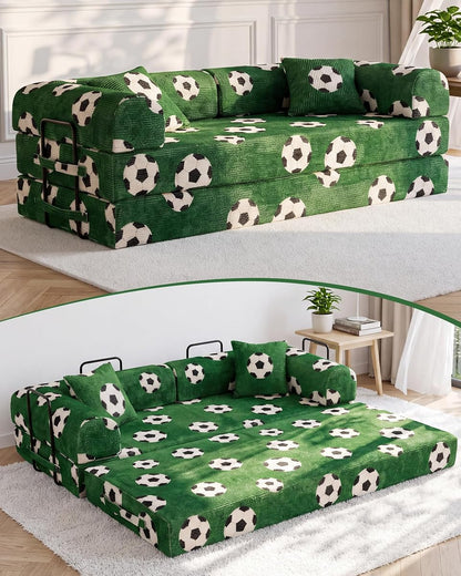 79" Convertible Sofa Bed, 6-in-1 Futon Sofa Boneless Couch in a Box