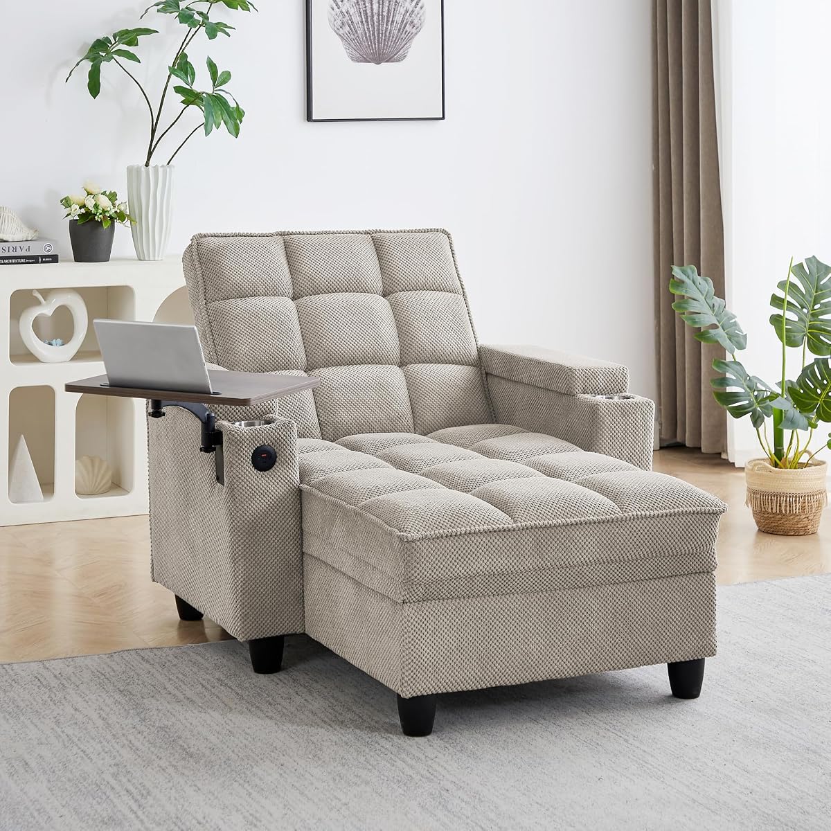 Oversized Recliner Chair with Swivel Tray Table