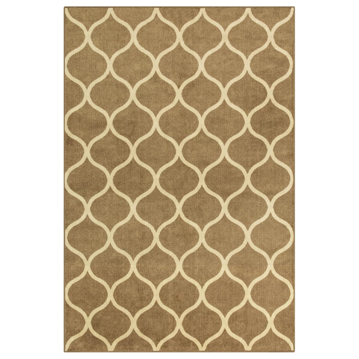 Rebecca Moroccan Trellis Area Rugs - Made in USA - Low Pile, Non Slip, Pet-Friendly Mat for Bedroom, Office, Living & Dining Room, 5' x 7', Taupe